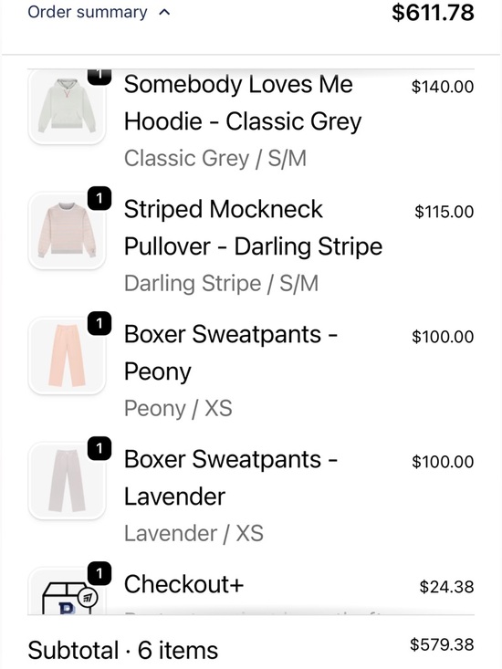 Parke Valentine’s Day Peony Boxer Sweatpants- brand new in bag - Picture 4 of 14